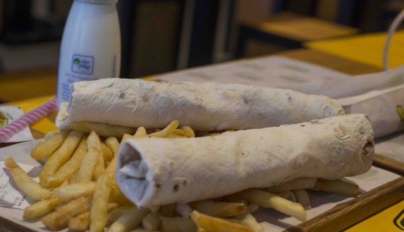 doner wrap with fries at kasap doner